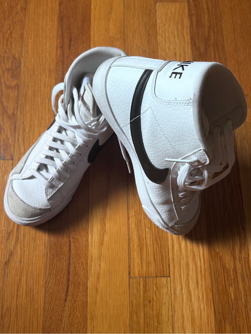 Nike Blazer White High-Top Black Swoosh